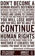Abdulhadi al-khawaja - Being a Human Rights Defender - Plakat